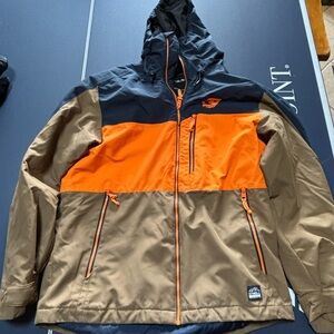 O'Neill Men's Black, Orange, and Brown Performance Jacket